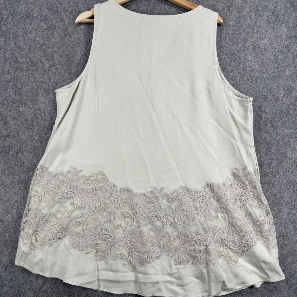 Soft Surroundings Emmaline Tank Top Womens XL Sea Mist Beaded Tunic - Picture 11 of 14